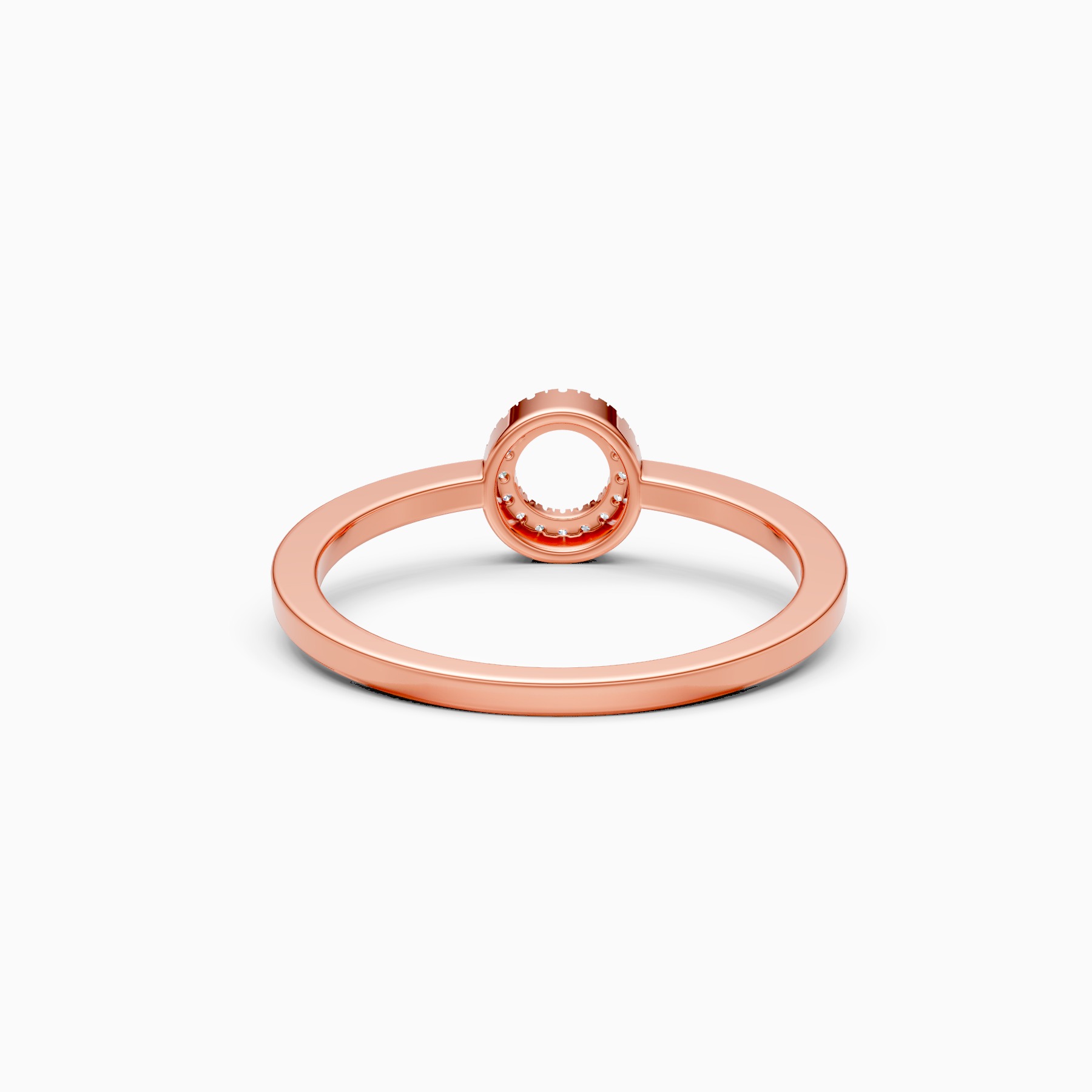 Unique Open Circle Round Diamond Ring